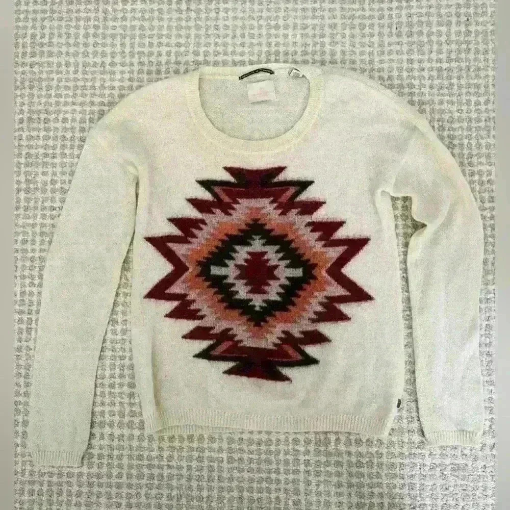 Maison Scotch Scotch & Soda Ivory Geometric Sweater Small